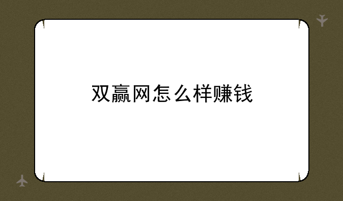 双赢网怎么样赚钱