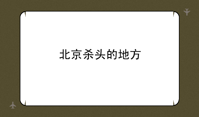北京杀头的地方
