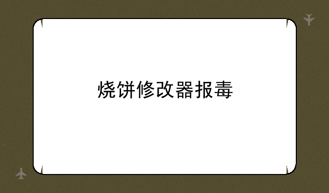 烧饼修改器报毒