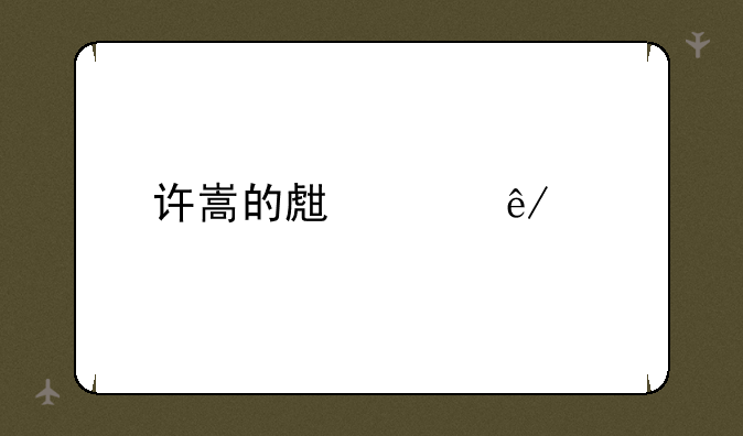 许嵩的生平事迹