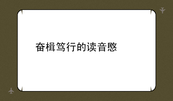 奋楫笃行的读音意思