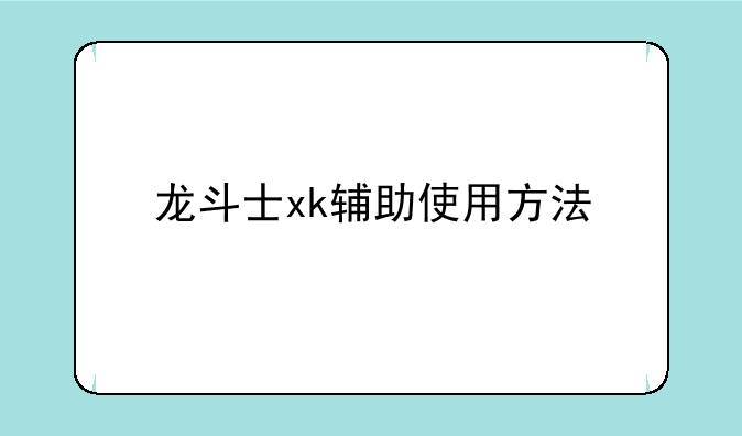 龙斗士xk辅助使用方法