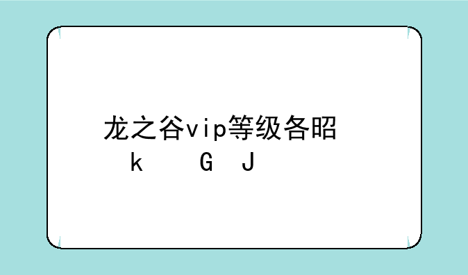 龙之谷vip等级各是多少钱