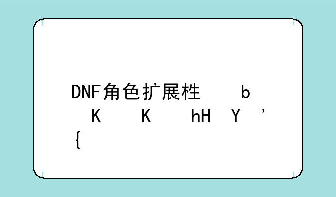 DNF角色扩展栏是什么意思？