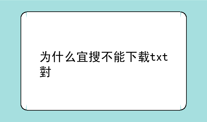 为什么宜搜不能下载txt小说