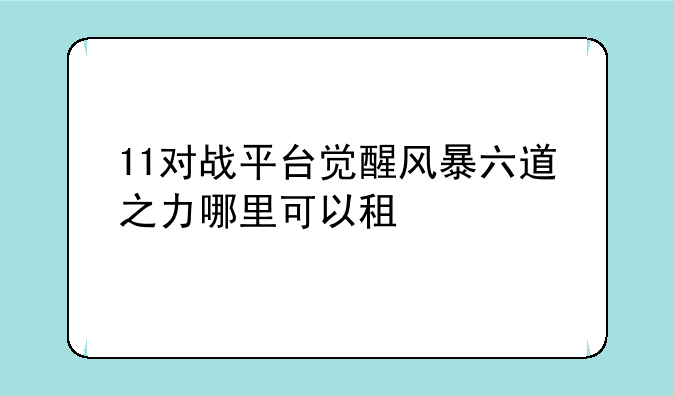 11对战平台觉醒风暴六道之力哪里可以租