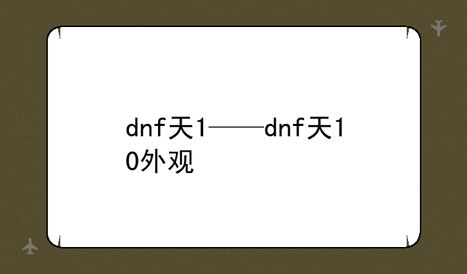 dnf天1——dnf天10外观