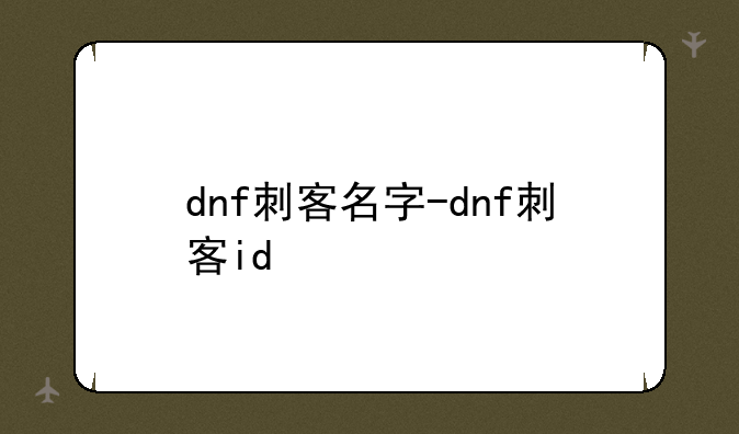 dnf刺客名字-dnf刺客id
