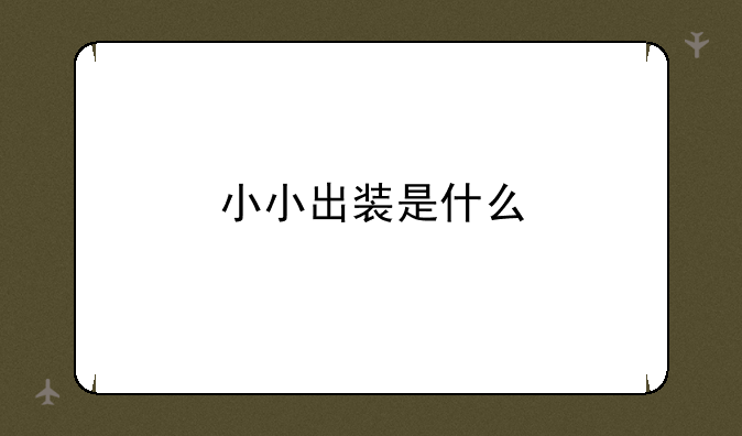 小小出装是什么